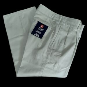 NWT Chaps Boy's Husky Cement Pleated Front  Approved Schoolwear Pants ~8 HUSKY